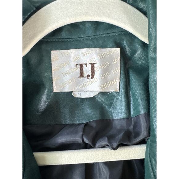 Vintage Thermo JAC TJ Light weight Trench Long Green Jacket Size 14 - Picture 9 of 13